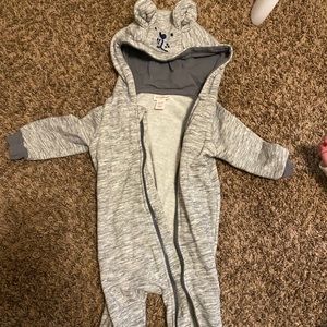 Cat and Jack hooded bear jumpsuit